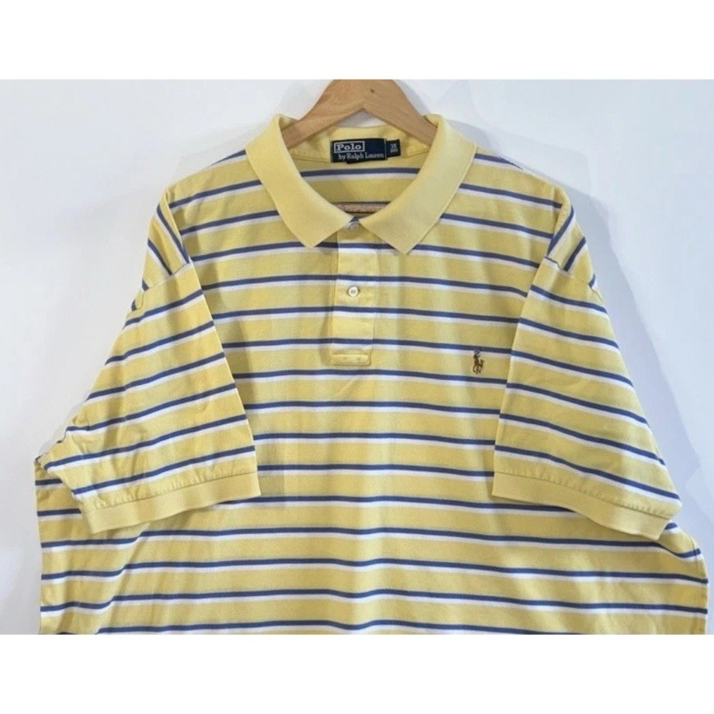 Men's Polo Ralph Lauren Polo Shirt Short Sleeve 3X Big Striped - Picture 5 of 6